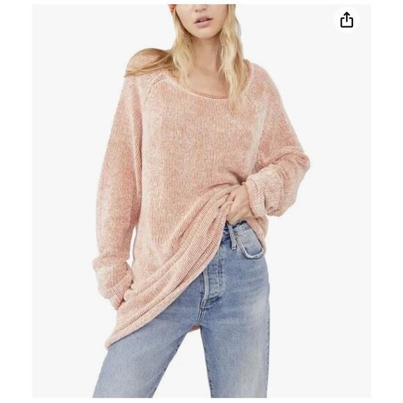 Free People Lenox Tunic Sweater Tunic/Dress - Carrot Cake Combo - LG - Picture 3 of 11